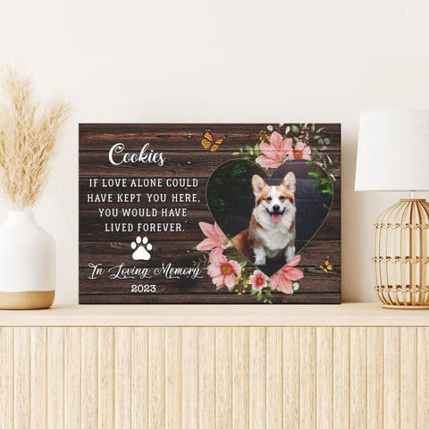 Image of USA MADE Personalized Sympathy Pet Photo Gifts For Dog, Memorial Gift For Dog Lover, If Love Alone Could Have Kept You Here