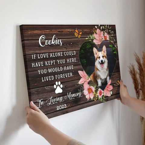 Image of USA MADE Personalized Sympathy Pet Photo Gifts For Dog, Memorial Gift For Dog Lover, If Love Alone Could Have Kept You Here