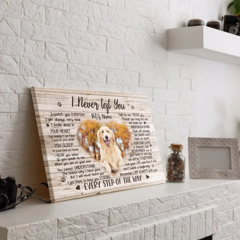 Image of USA MADE Personalized Photo Canvas Prints, Choose Quote Dog Loss Gifts, Pet Memorial Gifts, Dog Sympathy, The Moment That You Left Me