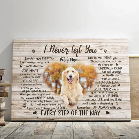Image of USA MADE Personalized Photo Canvas Prints, Choose Quote Dog Loss Gifts, Pet Memorial Gifts, Dog Sympathy, The Moment That You Left Me