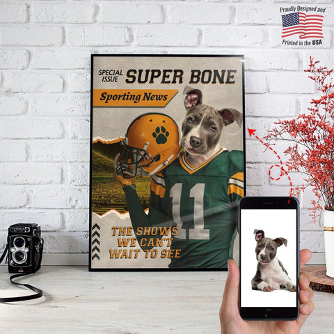 Image of USA MADE Super Dog Personalized Pet Poster Canvas Print | Personalized Dog Cat Prints | Magazine Covers | Custom Pet Portrait from Photo | P