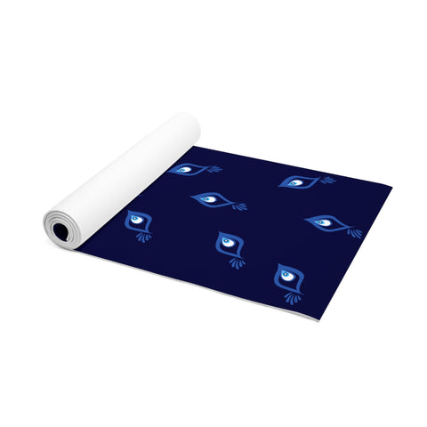 Image of Peacock Yoga Mat, Foam Yoga Mat, Art Yoga Mat, Blue Yoga Mat, Unique Yoga Mat