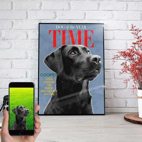 Image of Personalized Dog Cat Prints | Dog Of The Year Custom Pet Poster Canvas Print | Magazine Covers | Custom Pet Portrait Poster