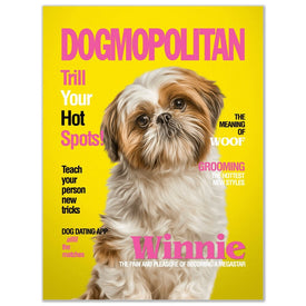A 'Dogmopolitan' Personalized Pet Poster Canvas Print | Personalized Dog Cat Prints | Magazine Covers | Custom Pet Portrait Poster