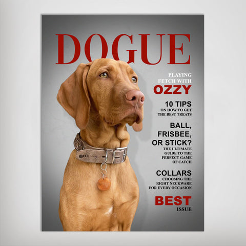 Image of A 'Dogue' Personalized Pet Poster Canvas Print | Personalized Dog Cat Prints | Magazine Covers | Custom Pet Portrait Poster