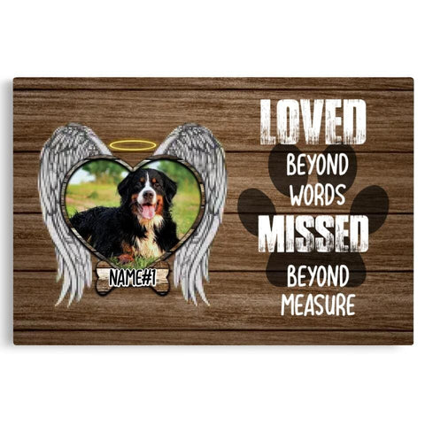 Image of Personalized Pet Memorial Photo Canvas, Pet Rememberance Wall Art, Dog Loss Gifts, Pet Memorial Gifts, Custom Memorial Dog Gifts