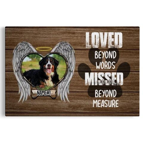 Image of Personalized Pet Memorial Photo Canvas, Pet Rememberance Wall Art, Dog Loss Gifts, Pet Memorial Gifts, Custom Memorial Dog Gifts