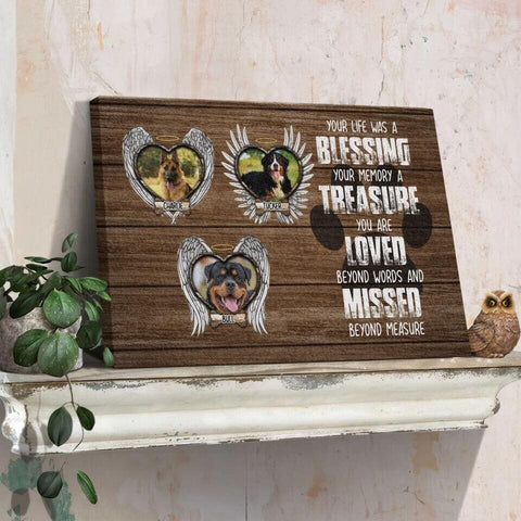 Image of Personalized Pet Memorial Photo Canvas, Pet Rememberance Wall Art, Dog Loss Gifts, Pet Memorial Gifts, Custom Memorial Dog Gifts