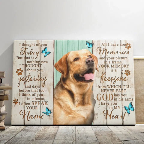 Image of Personalized Pet Memorial Photo Canvas, God Has You In His Arms Dog Cat Wall Art, Dog Loss Gifts, Pet Memorial Gifts