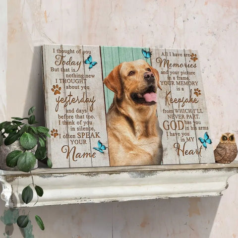 Image of Personalized Pet Memorial Photo Canvas, God Has You In His Arms Dog Cat Wall Art, Dog Loss Gifts, Pet Memorial Gifts