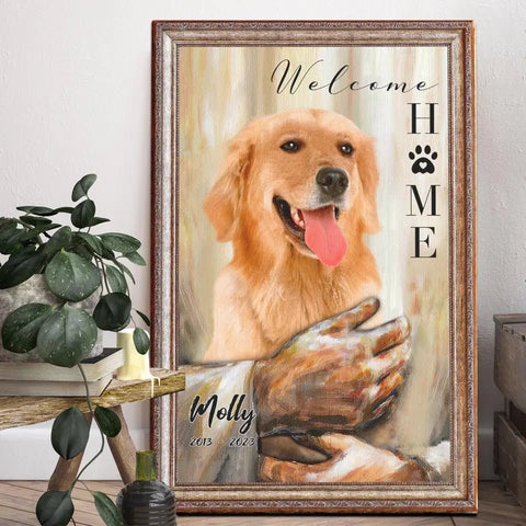 Image of USA MADE Personalized Pet Memorial Gifts, Gifts To Remember A Pet, Custom Pet Memorial God Welcome Home