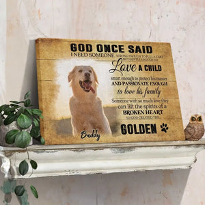 Personalized Pet Memorial Photo Canvas, God Once Said Dog Cat Canvas, Custom Photo Gifts For Pet Loss, Pet Memorial Gifts