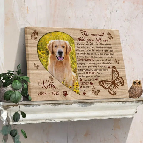Image of USA MADE Personalized Photo Sympathy Pet Gifts For Dog Loss The Moment That You Left Me