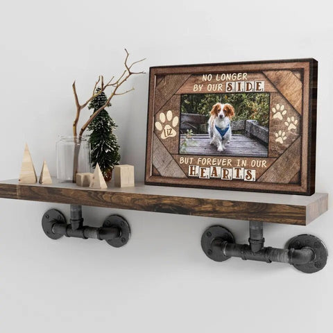Image of USA MADE Personalized Photo Canvas Prints, Dog Loss Gifts, Pet Memorial Gifts, Dog Sympathy, Love Dog, No Longer By Out Side
