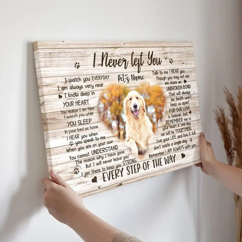 Image of USA MADE Personalized Photo Canvas Prints, Choose Quote Dog Loss Gifts, Pet Memorial Gifts, Dog Sympathy, The Moment That You Left Me