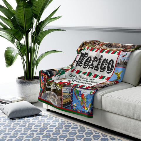 Image of Personalized MEXICO Custom Blanket, Minky Blanket, Fleece Blanket, Sherpa Blanket, Throw Blanket, Gift for Mom Dad Her Him Kids, Christmas Gift