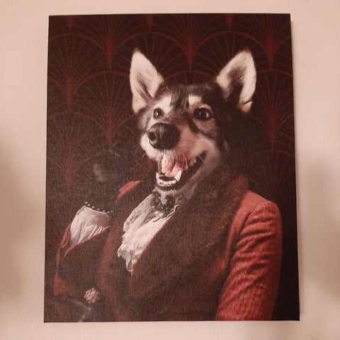 Image of USA MADE Personalized Pet Portrait on Canvas, Poster or Digital Download | Flappers - Art Deco Inspired Custom Pet Portrait Canvas| Custom P