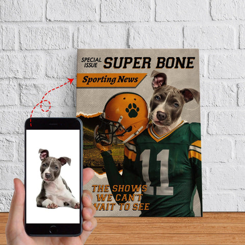 Image of USA MADE Super Dog Personalized Pet Poster Canvas Print | Personalized Dog Cat Prints | Magazine Covers | Custom Pet Portrait from Photo | P