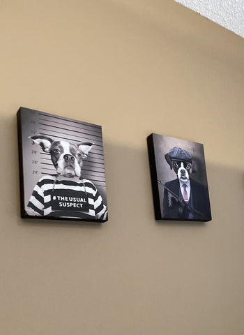 Image of USA MADE Personalized Pet Portrait on Canvas, Poster or Digital Download | Big Jobs - Peaky Blinders & Gangster Inspired Custom Pet Portrait
