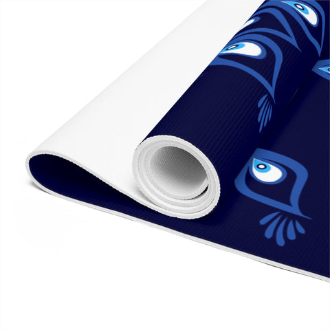 Image of Peacock Yoga Mat, Foam Yoga Mat, Art Yoga Mat, Blue Yoga Mat, Unique Yoga Mat