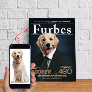 'Furbes' Personalized Pet Poster Canvas Print | Personalized Dog Cat Prints | Magazine Covers | Custom Pet Portrait from Photo