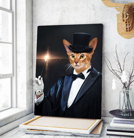 Image of USA MADE Personalized Royal Pet Portrait | The Mystery Magician Custom Pet Portrait Canvas, Poster, Digital Download