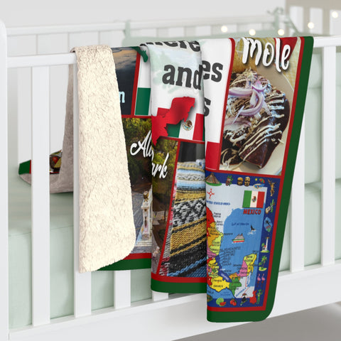 Image of Personalized MEXICO Custom Blanket, Minky Blanket, Fleece Blanket, Sherpa Blanket, Throw Blanket, Gift for Mom Dad Her Him Kids, Christmas Gift
