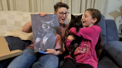 Image of USA MADE Personalized Pet Portrait on Canvas, Poster or Digital Download | Flappers - Art Deco Inspired Custom Pet Portrait Canvas| Custom P