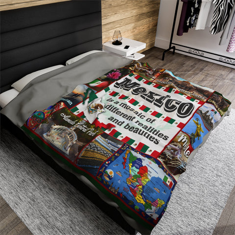 Image of Personalized MEXICO Custom Blanket, Minky Blanket, Fleece Blanket, Sherpa Blanket, Throw Blanket, Gift for Mom Dad Her Him Kids, Christmas Gift
