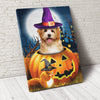 Personalized Pet Photo Canvas, Pawpkin Canvas, Pet Halloween Custom Photo Canvas, Dog Cat Canvas Wall Art Decor
