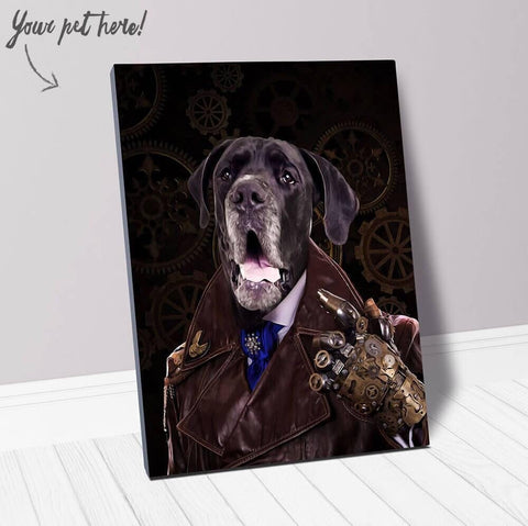 Image of USA MADE Personalized Pet Portrait on Canvas, Poster or Digital Download | A Fist Of It - Steampunk, Victorian Era Inspired Custom Pet Portr