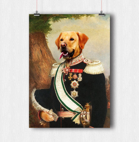 Image of USA MADE Personalized Royal Pet Portrait | The Duke Custom Canvas, Poster, Digital Download