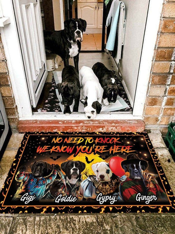 Image of USA MADE No Need To Knock Custom 4 Pets Doormat | Personalized Pet Doormat, Floormat, Kitchenmat Home Decor