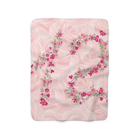 Image of USA Printed Custom Blanket, 12 Year Old Girl Blanket, Pink Rose Blanket, Birthday Blanket, Personalized Blanket Fleece Blanket, Gift for her