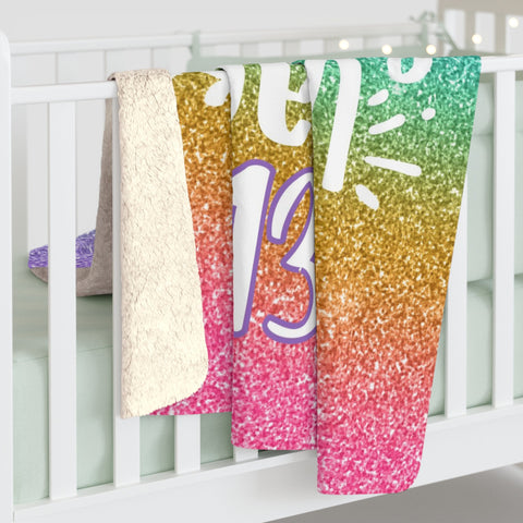 Image of Personalized Birthday Blanket, 13 Year Old Girl Blanket, I'm Birthday Queen 13, Birthday Blanket, Gift for Her, Birthday Gift