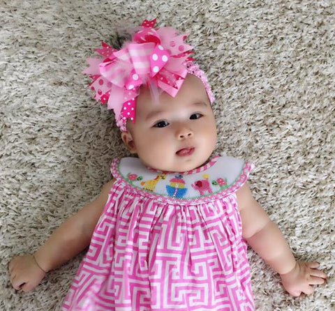 Image of Dana Kids Animals Hand Smocked Romper Baby Toddler Girls 6 Months to 4T