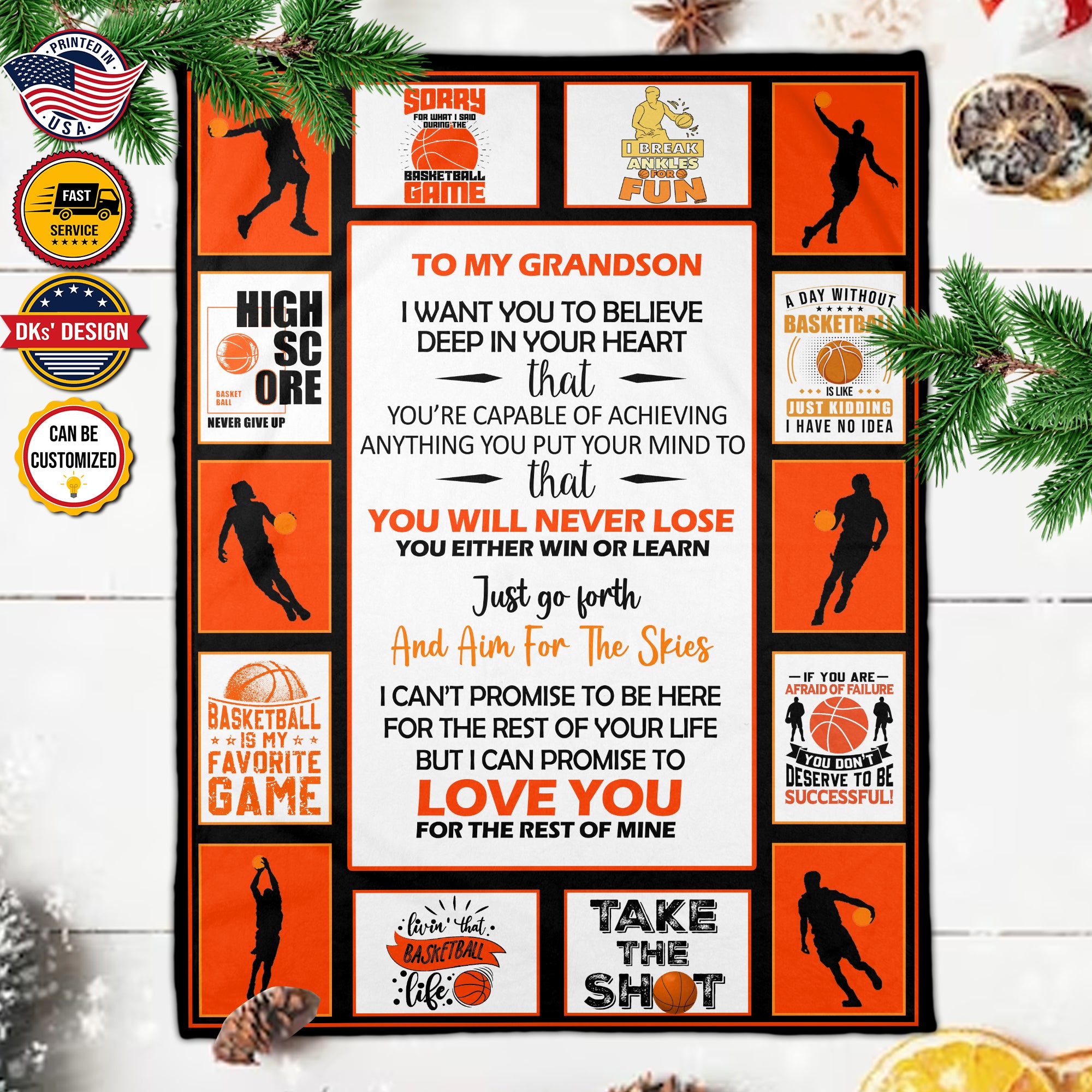 Personalized Baseketball Son Blanket, To My Son Basketball Blanket Gift, Message Blanket, Baseketball Lovers Blanket, Gift for Son,  Birthday Gift