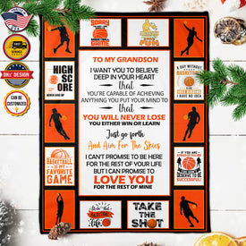 Personalized Baseketball Son Blanket, To My Son Basketball Blanket Gift, Message Blanket, Baseketball Lovers Blanket, Gift for Son,  Birthday Gift