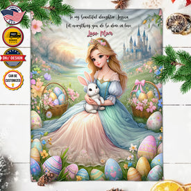 Personalized Easter Blanket, To My Daugher Easter Custom Name Blanket, Blanket for Easter Day, Princess Blanket for Girl for Daughter, Easter Gift