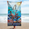 Personalized Name Shark Under The Sea Creature Beach Towel