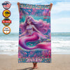 Personalized Name Princess Mermaid Beauty Ocean Beach Towel