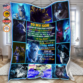 Personalized Son Blanket, Custom Wolf Son Blanket, To My Son Blanket, Message Blanket, Wolves Blanket, Blanket For Son