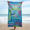 Personalized Name Sea Animals Under The Sea Initial Beach Towel
