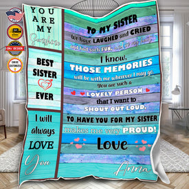 Personalized Sister Blanket, Custom Name Blanket, To My Sister Blanket, Message Blanket, Gift for Sister