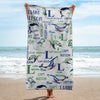 Personalized Name Under The Sea Animal Beach Towel