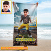 Personalized Name & Photo Big Star American Football Beach Towel, Sport Beach Towel