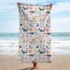 Personalized Name Under The Sea Ocean Animals Beach Towel