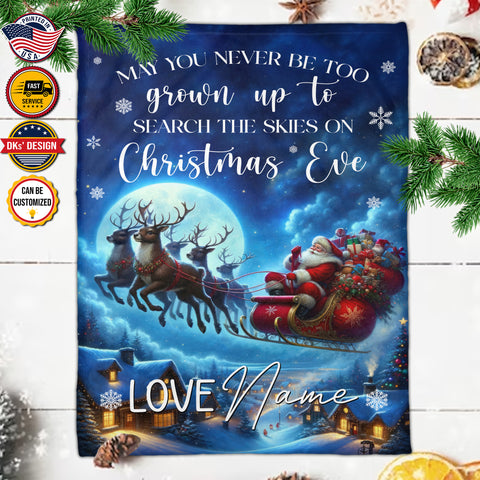 Image of Personalized Christmas Eve Blanket, Custom Christmas Santa Blanket, Santa Claus Blanket, Christmas Lover Blanket, Christmas Gifts