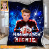 Personalized Name & Photo Sports Game American Football Blanket, Sport Blanket, Football Lover Gift