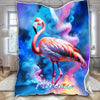 Personalized Name Flamingo Blanket, Psychedelic Smoke Flamingo Blanket, Customized Gifts for Animals Lovers